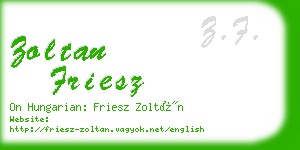 zoltan friesz business card